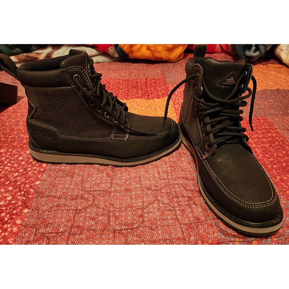 High Sierra FOREMAN Black Leather Hiking Boot High Top Winter Outdoor Men Size 8